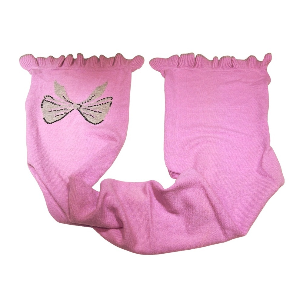 Pink 100% Cashmere Scarf | Rhinestone Bow | Knit Scarf |  51” x 10”